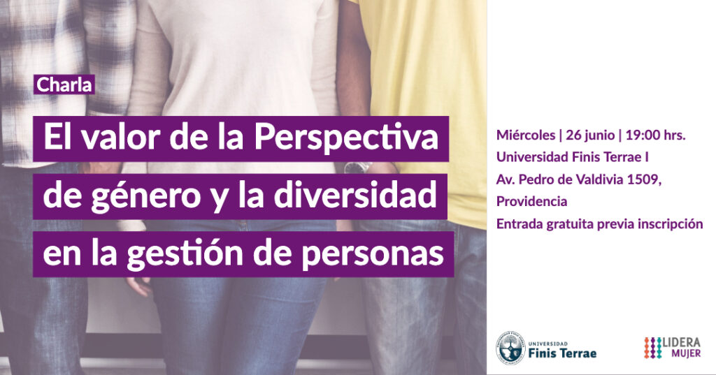 Afiche de la charla: El valor de la Perspectiva de Género y la Diversidad en la Gestión de Personas.