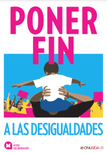 Afiche del Día de la Cero Discriminación del 2021. En él sale la frase "Poner fin a las desigualdades".