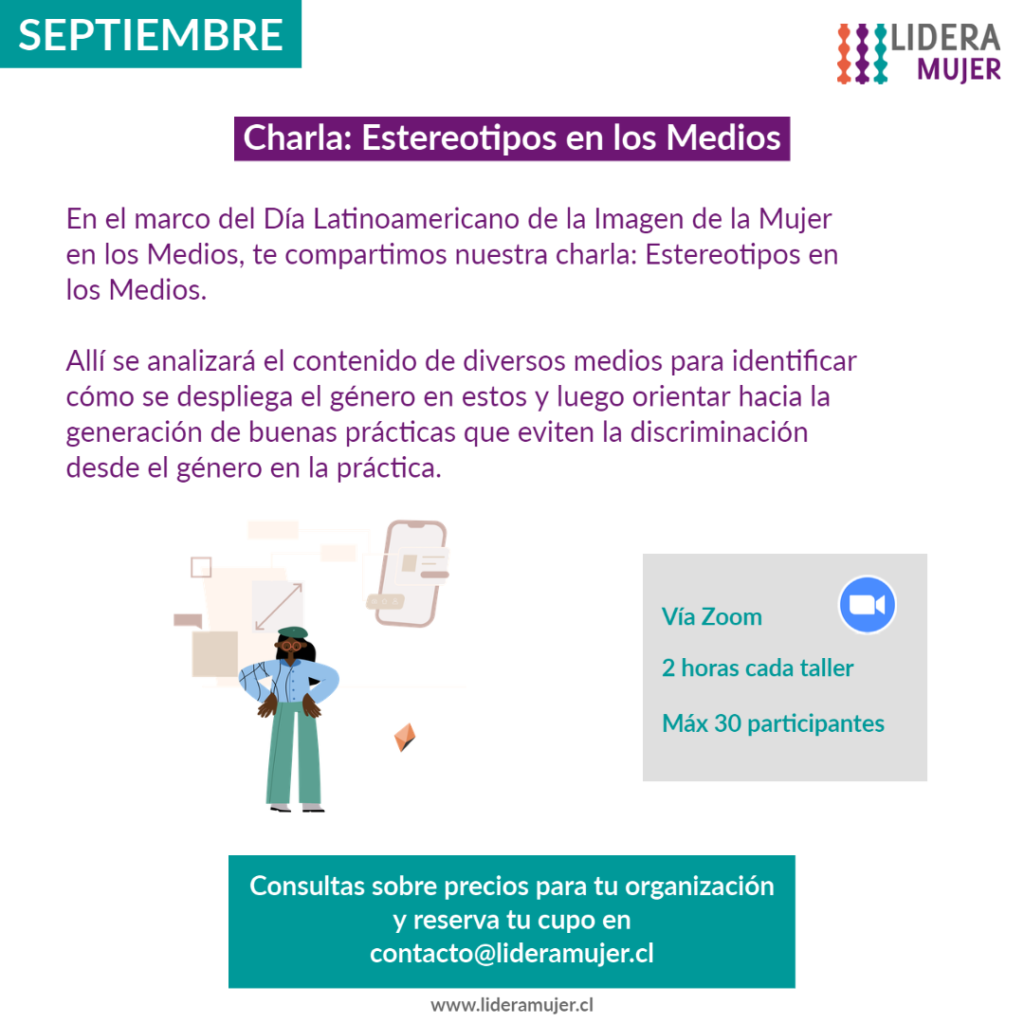 Charla Estereotipos en los Medios, de la oferta de workshops para septiembre