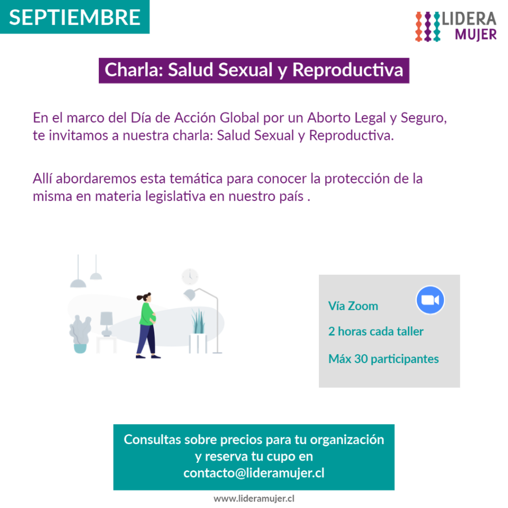 Charla Salud sexual y reproductiva,  de la oferta de workshops para septiembre  